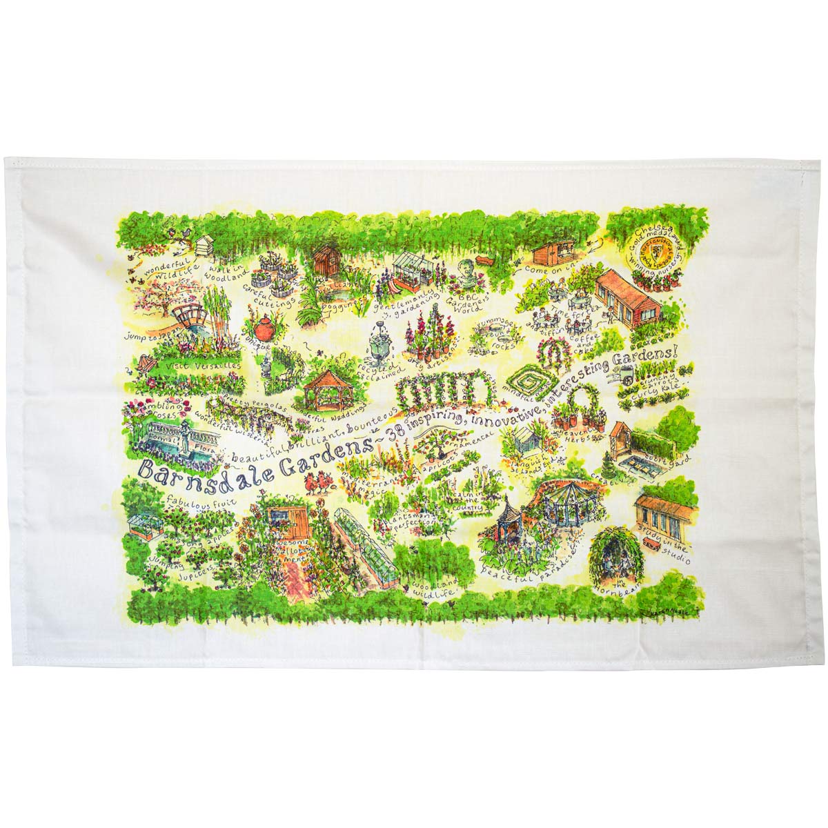 Barnsdale Gardens 40th Anniversary Tea Towel