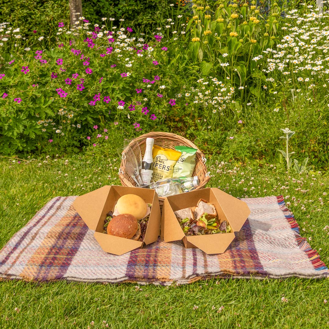 Picnic basket for two from the Helenium Tea Room at Barnsdale Gardens