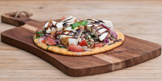Cherry Tomato Bruschetta Flatbread recipe from the Helenium Tea Room at Barnsdale Gardens