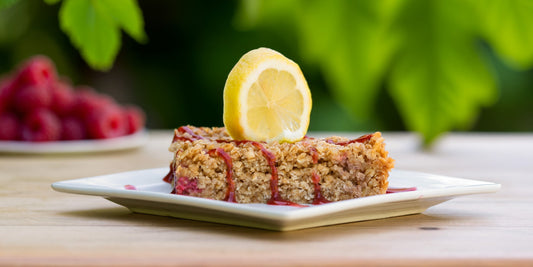 Raspberry & Lemon Flapjack recipe from the Helenium Tea Room At Barnsdale Gardens
