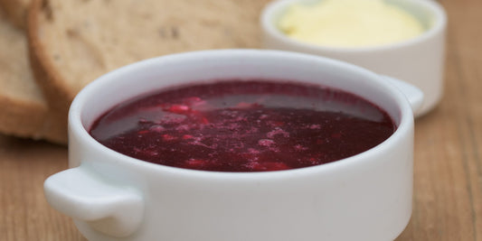 Roasted Beetroot and Feta Soup recipe from the Helenium Tea Room at Barnsdale Gardens