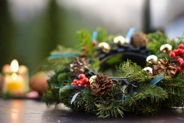 Courses at Barnsdale Gardens in December. Christmas wreath