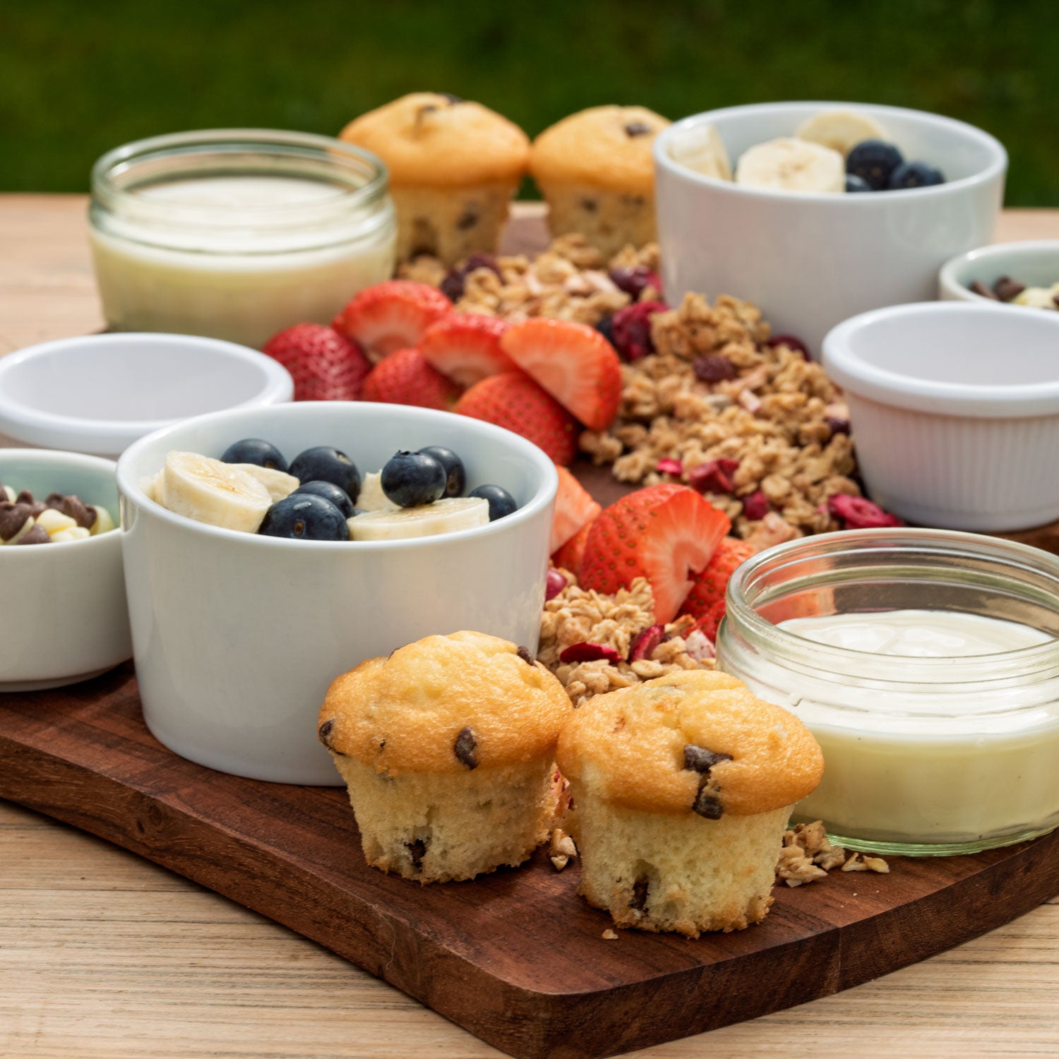 Yoghurt and Granola Sharing Board from the Helenium Tea Romm at Barnsdale Gardens
