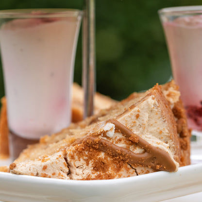 Vegan Afternoon Tea from the Helenium Tea Room at Barnsdale Gardens. Vegan cake and vegan Eton Mess.