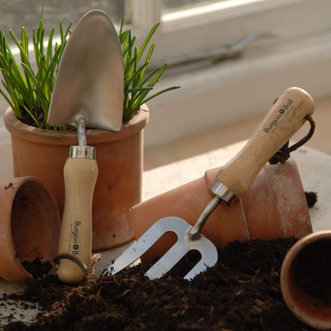 Children's hand fork and trowel for the garden.