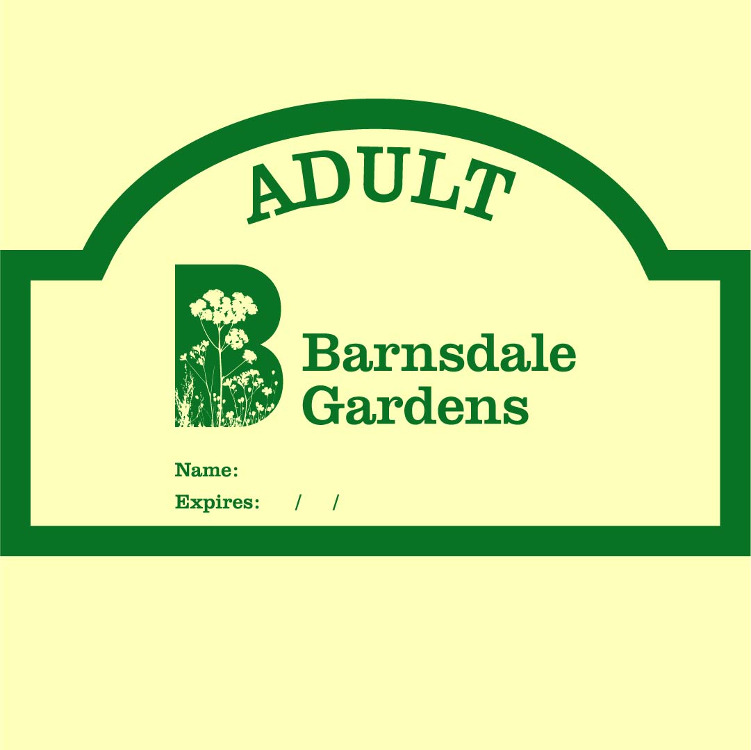 Day visit to Barnsdale Gardens ticket. Adult