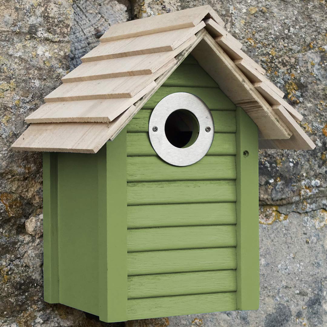 New England Nest Box, painted green.